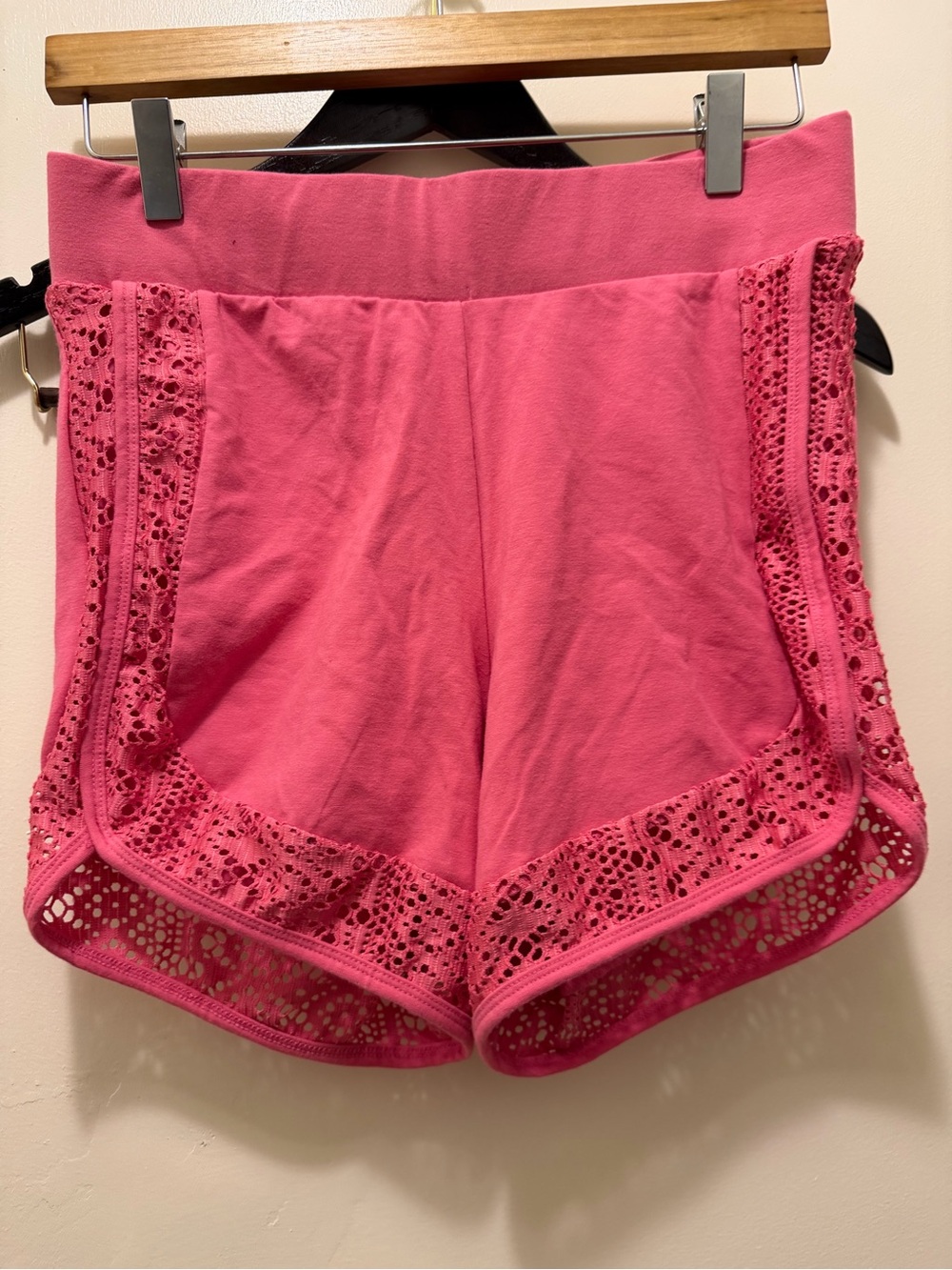 Torrid Women’s Pink Crochet Trim Beach & Lounge Shorts